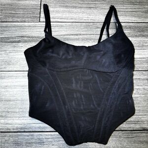 White Fox Black Women's XS Regular Adjustable Strap Zipper Opaque